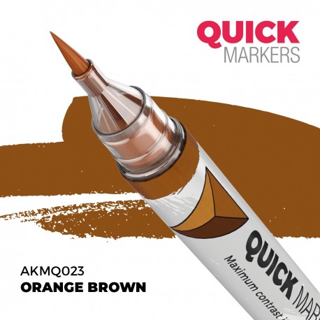 Rotulador Quick Marker naranja marrón punta pincel para miniaturas