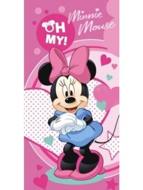 Toalla rosa de playa Minnie Mouse para niña