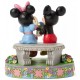 Mickey et Minnie sur banc avec fleurs de Jim Shore