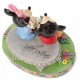 Mickey et Minnie sur banc avec fleurs de Jim Shore
