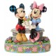 Mickey et Minnie sur banc avec fleurs de Jim Shore