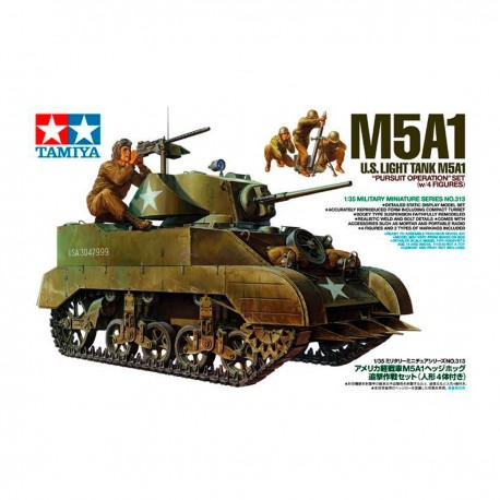 Set de tanque ligero M5A1 y figuras a escala 1/35 de Tamiya