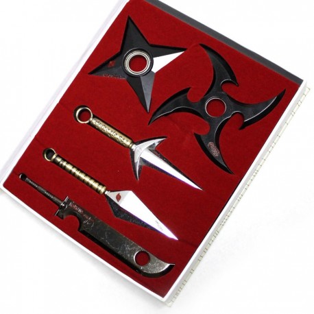 Pack de Chaînes porte-clés Kunai et Shuriken de Naruto