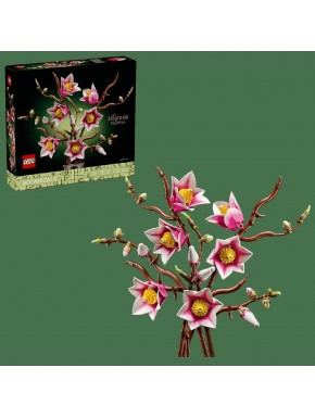 Ensemble Légos Botanicals avec branches de magnolia rose et blanc
