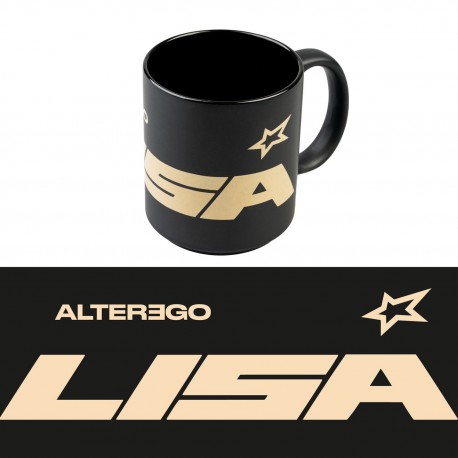 Tasse noire mate avec design de musique Sony Music
