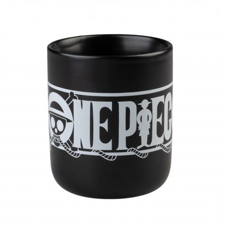 Porta-lápis de cerâmica One Piece preto com logo branco