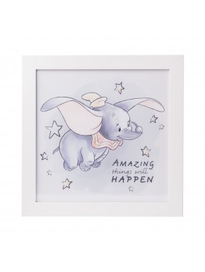 Print enquadrado do Dumbo com estrelas e mensagem inspiradora
