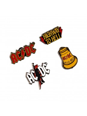 Ensemble de 4 pins AC/DC avec designs émaillés