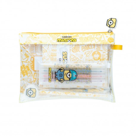 Set de papeterie Minions avec trousse et accessoires