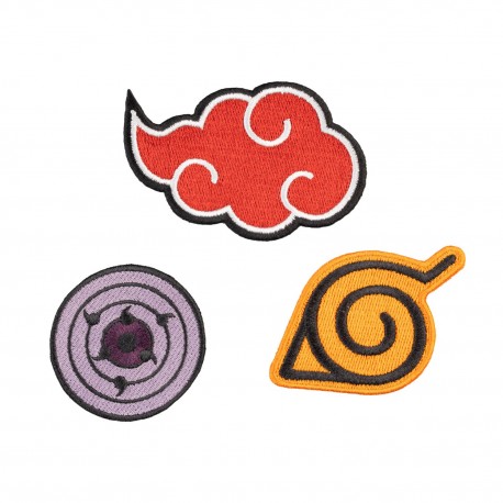 Ensemble de 3 patchs brodés Naruto Shippuden