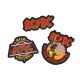 Conjunto de 3 patches bordados AC/DC autoadesivos