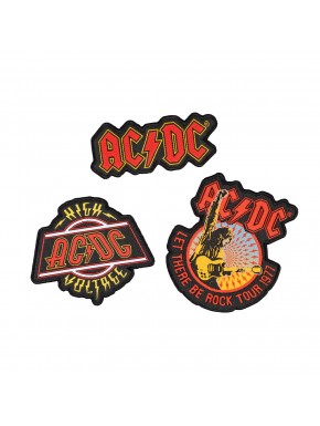 Set de 3 parches bordados AC/DC autoadhesivos