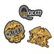 Set de 3 patches brodés Queen en noir et or