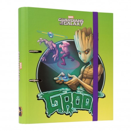 Classeur vert Marvel Groot avec anneaux et bande élastique