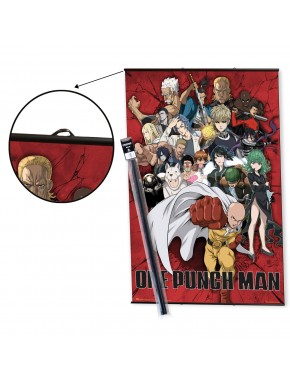 Poster One Punch Man avec accrocheur, personnages héros