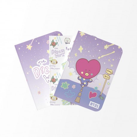 Pack de cadernos BT21 com design Tata