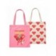 Bolsa de compras rosa Supergirl e bege Superman