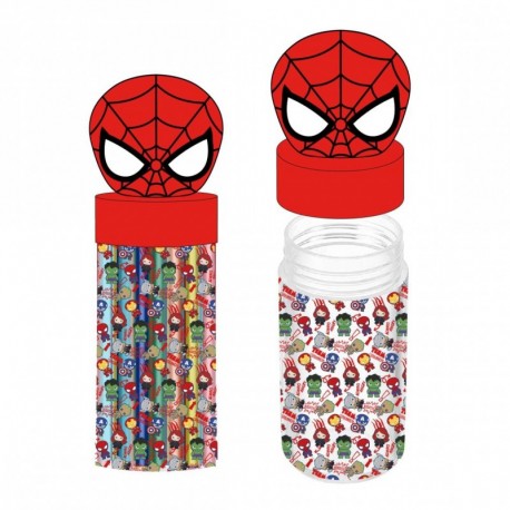 Trousse Marvel avec couvercle Spider-Man et personnages emblématiques
