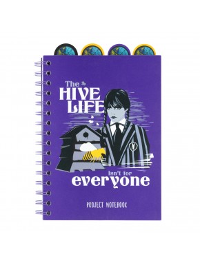 Carnet Wednesday A5 avec couverture violette et intercalaires