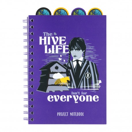 Carnet Wednesday A5 avec couverture violette et intercalaires