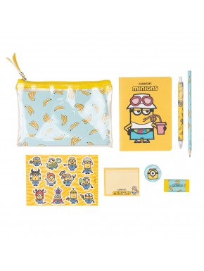 Set de papeterie Minions avec carnet et accessoires