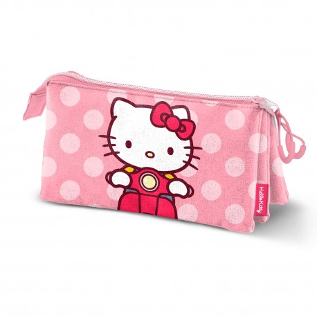 Estuche portatodo rosa Hello Kitty con lunares