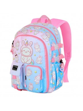 Mochila rosa Oh My Pop Bunicat Haru con dibujos de conejos