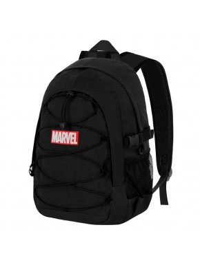 Mochila negra Marvel MV con logo y diseño urbano