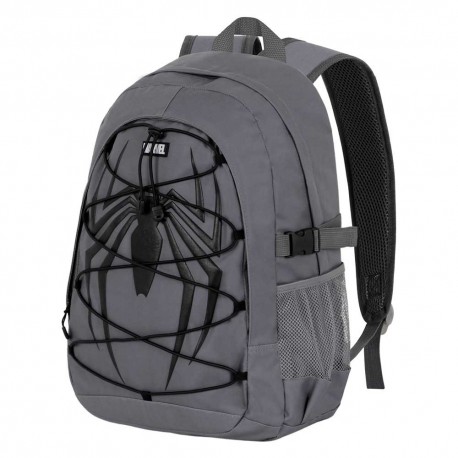 Mochila Marvel Spiderman SP Fight PRO, vermelha com design de teia