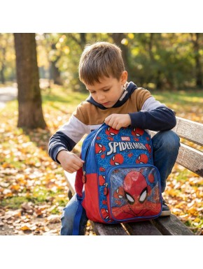 Mochila Infantil Spiderman Azul 90% Poliéster