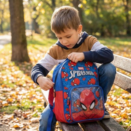 Mochila Infantil Spiderman Azul 90% Poliéster