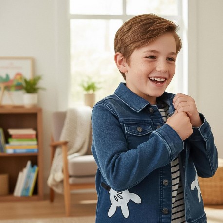 Chaqueta Denim Infantil de Mickey - Algodón, 2-8 años