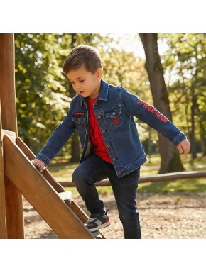 Chaqueta Denim Infantil Spiderman de Algodón