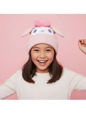 Gorro de punto Hello Kitty rosa 100% acrílico