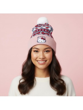 Gorro de Punto Navideño Hello Kitty Multicolor 100% Acrílico
