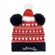 Gorro de Punto Navidad Minnie 100% Acrílico Rojo