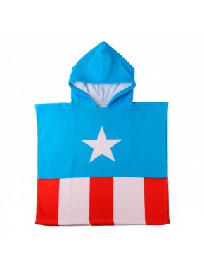 Poncho de Microfibra Avengers Capitán América Azul
