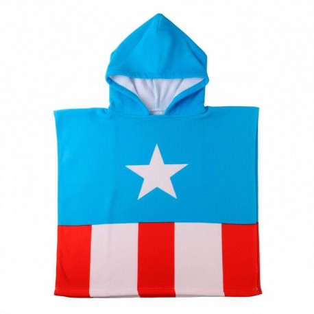 Poncho de Microfibra Avengers Capitán América Azul