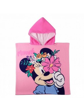 Poncho de Microfibra Minnie Mouse Rosa