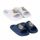 Chanclas Real Madrid blancas y azules con escudo