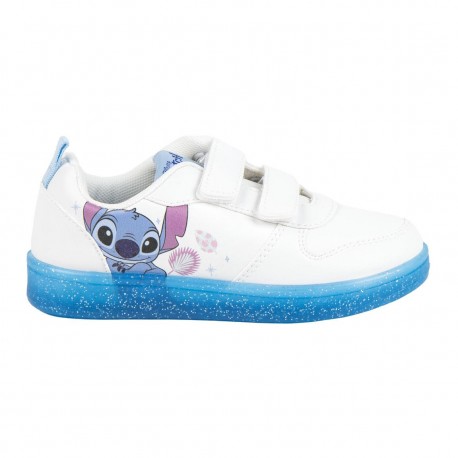 Tênis esportivo branco Stitch com sola azul