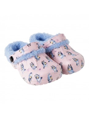 Chaussons sabots Bluey avec doublure en laine polaire bleue