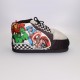 Chaussons bottes Marvel noirs avec personnages et carreaux