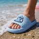 Sandales à enfiler en EVA bleues avec design Stitch