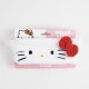 Turbante de maquillaje rosa Hello Kitty con lazo rojo