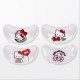 Máscaras de gel Hello Kitty para cuidado de ojos, fondo rosa.