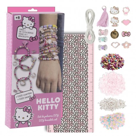 Set de bracelets DIY Hello Kitty avec perles et accessoires.