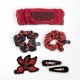 Ensemble d'accessoires pour cheveux Stranger Things rouge et noir