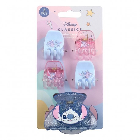 Conjunto de clips de cabelo Stitch em azul e rosa