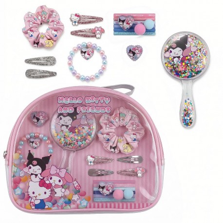 Kit de beleza Hello Kitty rosa com acessórios